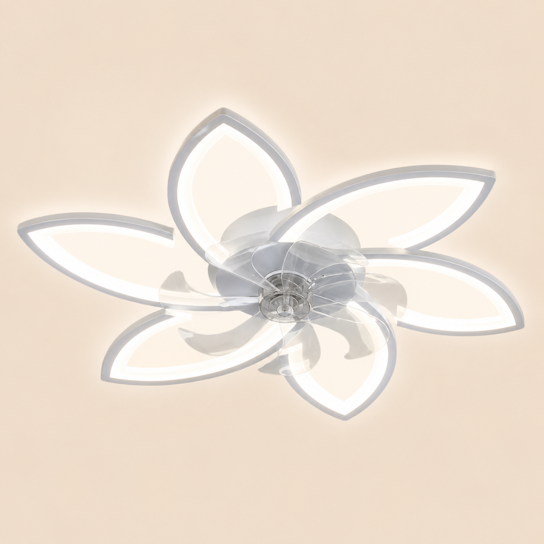 Florae | Ventilateur de Plafond LED Fleur 78cm Silencieux Réversible