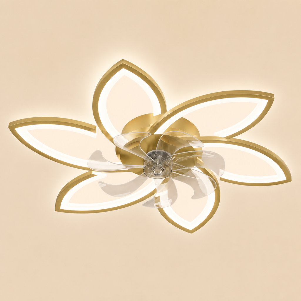 Florae | Ventilateur de Plafond LED Fleur 78cm Silencieux Réversible
