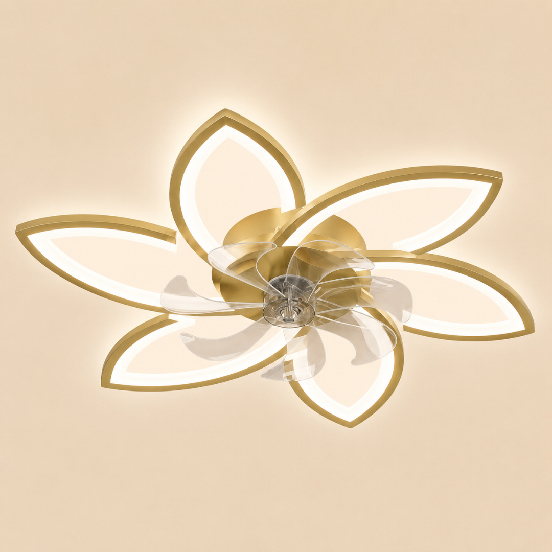 Florae | Ventilateur de Plafond LED Fleur 78cm Silencieux Réversible
