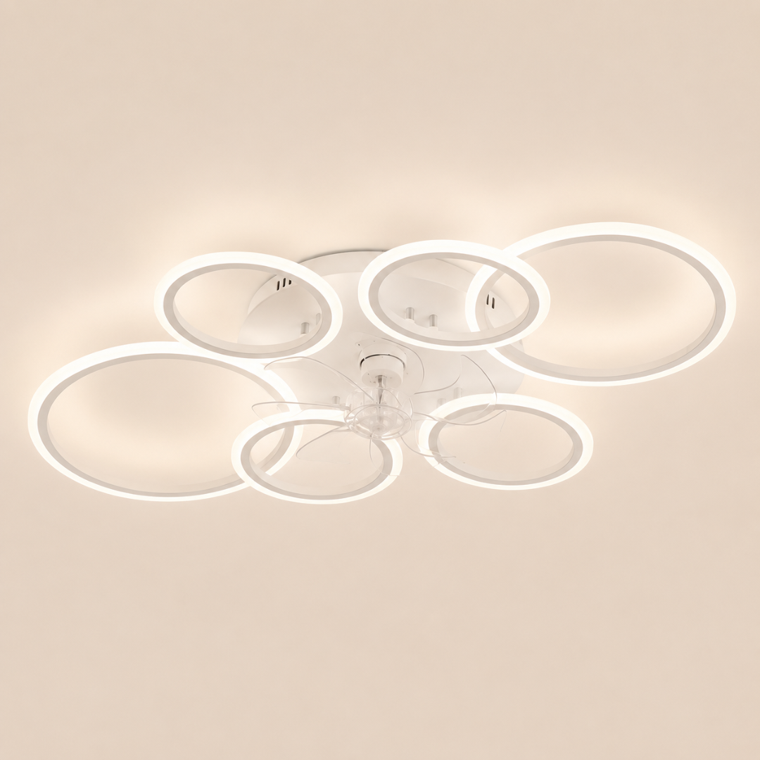 Astra | Ventilateur de Plafond LED Anneaux 110cm Design Silencieux