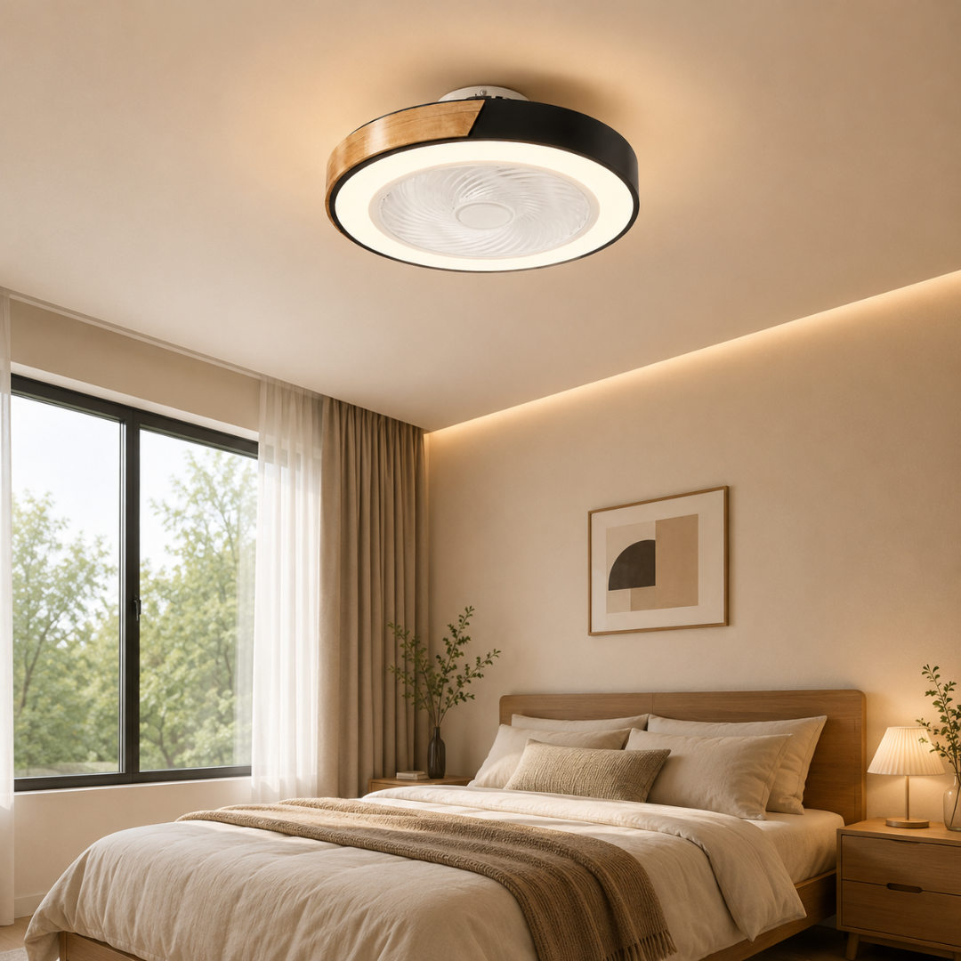 Sylva | Ventilateur de Plafond LED Bois 50cm Silencieux 30dB